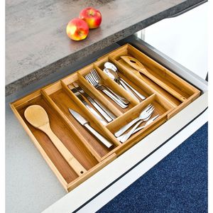 Produktbild für Besteckkasten Relaxdays 10014262, braun, aus Bambus