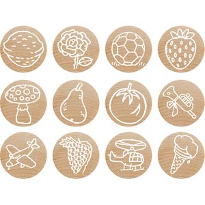 Produktbild für Motivstempel Colop Woodies Holzstempel Set, Ø 3 cm