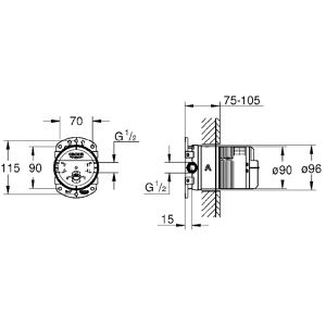 Produktbild für Unterputz-Grundkörper GROHE Rainshower SmartBox, 26484000