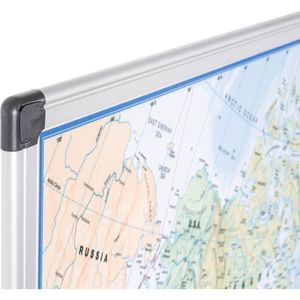 Produktbild für Weltkarte Bi-Office MAP0100802, Englisch, mit Aluminiumrahmen
