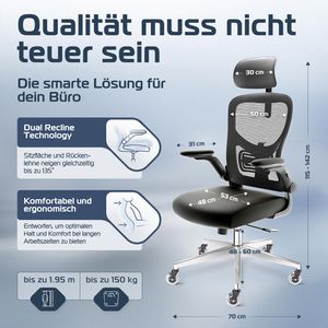 Produktbild für Bürostuhl CLOUVOU SmartSeat