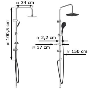 Produktbild für Duschsystem EISL DUSCHTRAUM, verchromt / schwarz
