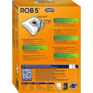 Produktbild für Staubsaugerbeutel Swirl ROB 5 MicroPor Plus