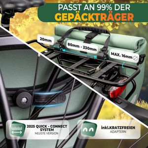 Produktbild für Gepäckträgertasche Mivelo Capax, minzgrün, 25 Liter