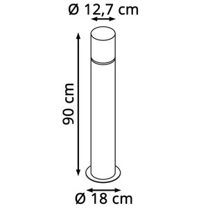 Produktbild für Wegeleuchte SLV Rox Acryl 90, silber, mit 230 V Netzstrom