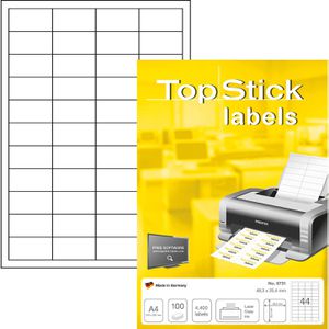 Universaletiketten TopStick labels, 8731, weiß