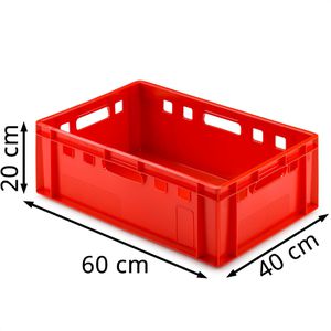Produktbild für Eurobox Alutec Fleischkiste E2, rot, lebensmittelecht