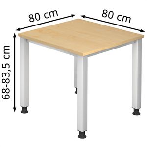 Produktbild für Schreibtisch Hammerbacher Q-Serie, ahorn / silber