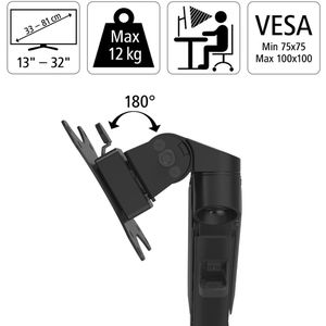 Produktbild für Monitorhalterung Hama 118498, VESA 75x75 &amp; 100x100 mm