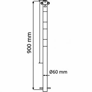 Produktbild für Absperrpfosten Schake 460BG/2, 2 Ösen, schwarz/gelb, Metall