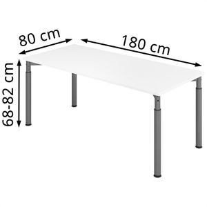 Produktbild für Schreibtisch Hammerbacher Y-Serie, weiß / graphit