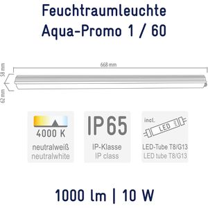 Produktbild für Feuchtraumleuchte Müller-Licht Aqua-Promo, LED mit 10 Watt