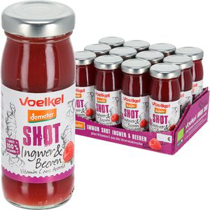 voelkel Vitamin-Shot Ingwer und Beeren, BIO, je 95ml, 12 Flaschen
