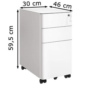Produktbild für Rollcontainer Songmics OFC030W01, aus Metall, weiß