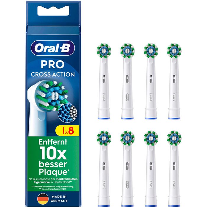 Oral-B Aufsteckbrsten Pro CrossAction, wei, 8 Stck  Bttcher AG