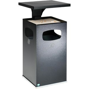 Aschenbecher VAR B42, 12245, antik-silber, Outdoor, mit Dach