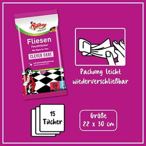 Produktbild für Reinigungstücher Poliboy 5201501, Clever Care, feucht