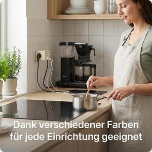 Produktbild für Steckdosenwürfel Voomy Split X7, mit Schalter, beige
