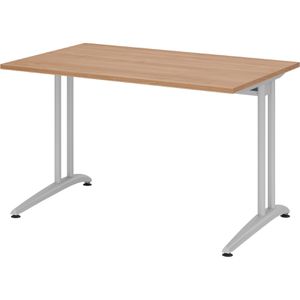 Produktbild für Schreibtisch Hammerbacher B-Serie, nussbaum / silber
