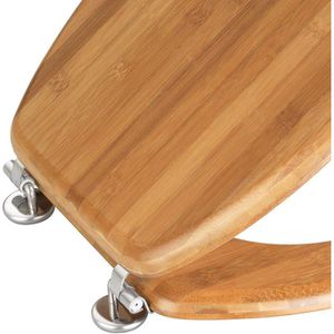 Produktbild für WC-Sitz Wenko Bambus 144726100, oval, aus Holz
