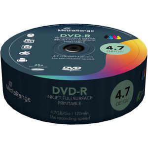 Produktbild für DVD-Rohlinge MediaRange MR407, bedruckbar, DVD-R