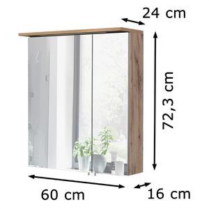 Produktbild für Spiegelschrank Schildmeyer Milan 134891, eiche