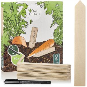 Produktbild für Pflanzenschilder OwnGrown Stecketiketten-Set, braun, Holz