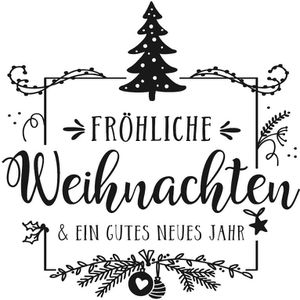 Produktbild für Motivstempel Rayher 29242000 Fröhliche Weihnachten, aus Holz