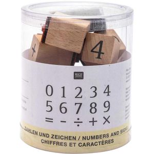 Motivstempel Rico-Design Zahlen und Zeichen, aus Holz