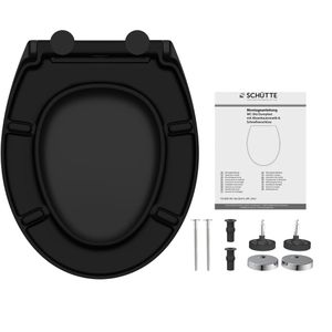 Produktbild für WC-Sitz Schütte Black 82410, oval, aus Duroplast