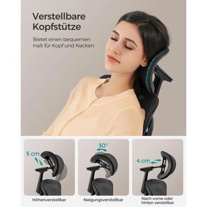 Produktbild für Bürostuhl Songmics OBN068B01