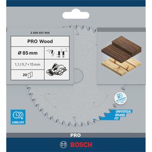 Produktbild für Kreissägeblatt Bosch PRO Wood, 2608837666