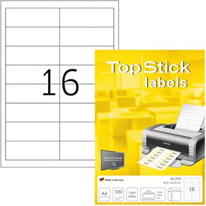 Universaletiketten TopStick labels, 8710, weiß