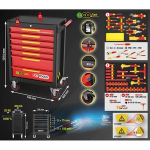 Produktbild für Werkzeugwagen KS-Tools ECOline, 117.6144