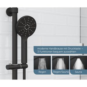 Produktbild für Duschsystem Schütte Madura Fresh, schwarz