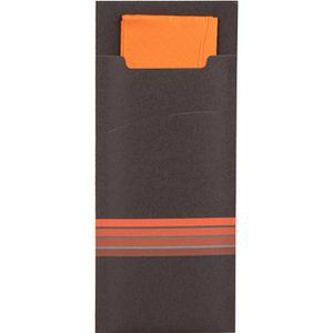 Produktbild für Bestecktaschen Papstar Stripes, schwarz / orange