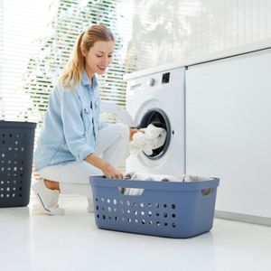 Produktbild für Wäschekorb Rotho Jona, blau, mit 4 Griffen