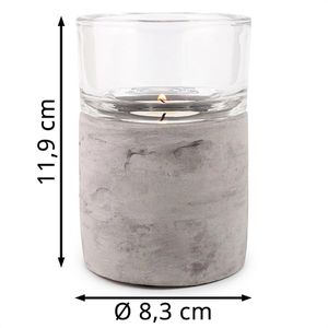 Produktbild für Teelichthalter pajoma 36007, Ambiente L, grau / transparent