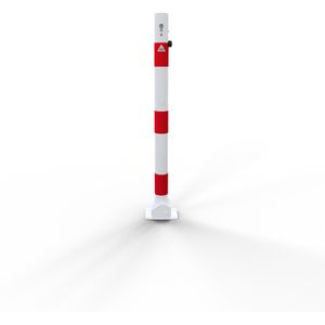 Produktbild für Absperrpfosten Schake 460UZB, rot/weiß, aus Metall
