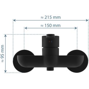 Produktbild für Duscharmatur Schütte Denver, schwarz matt