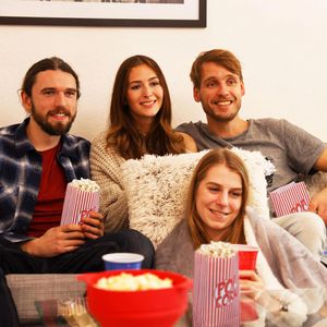 Produktbild für Popcorn-Tüten Relaxdays 10028739 rot/weiß