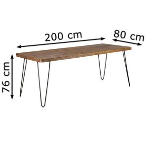 Produktbild für Esstisch Wohnling WL1.497, Sheesham-Massivholz