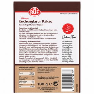 Produktbild für Kuchenglasur RUF Kakao, Schokolade, braun