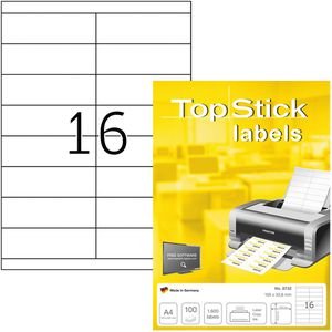 Universaletiketten TopStick labels, 8732, weiß