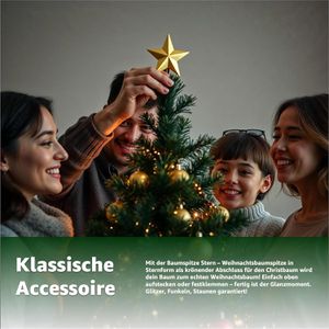 Produktbild für Christbaumspitze TK-Gruppe 98401, glitzernd, gold