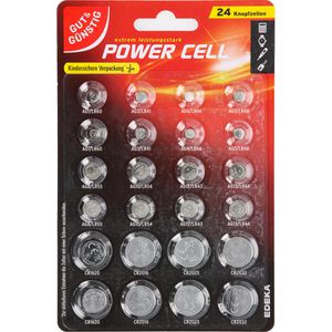 Knopfzelle Gut&Günstig Sortiment 24-teilig