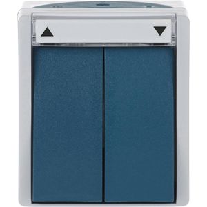 Produktbild für Jalousieschalter Busch-Jaeger Ocean 2601/4 W-53, grau/blaugrün