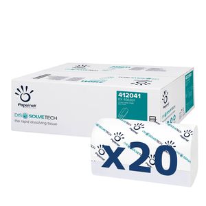 Produktbild für Papierhandtücher Papernet 412041, Dissolve Tech, 1-lagig