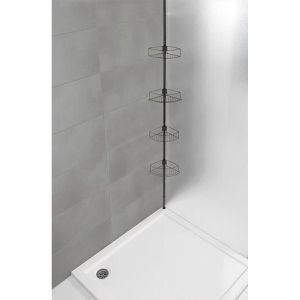 Produktbild für Duschablage Wenko Teleskopregal Dolcedo, schwarz