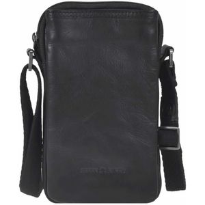 Greenburry Handytasche Pure Black 1106-20, für Handys bis 7 Zoll, schwarz, Echt Leder